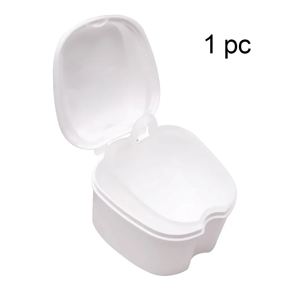 Denture Bath Box Organizer Dental False Teeth Storage Box with Hanging Net Container Cleaning Teeth Cases Artificial Tooth Boxes