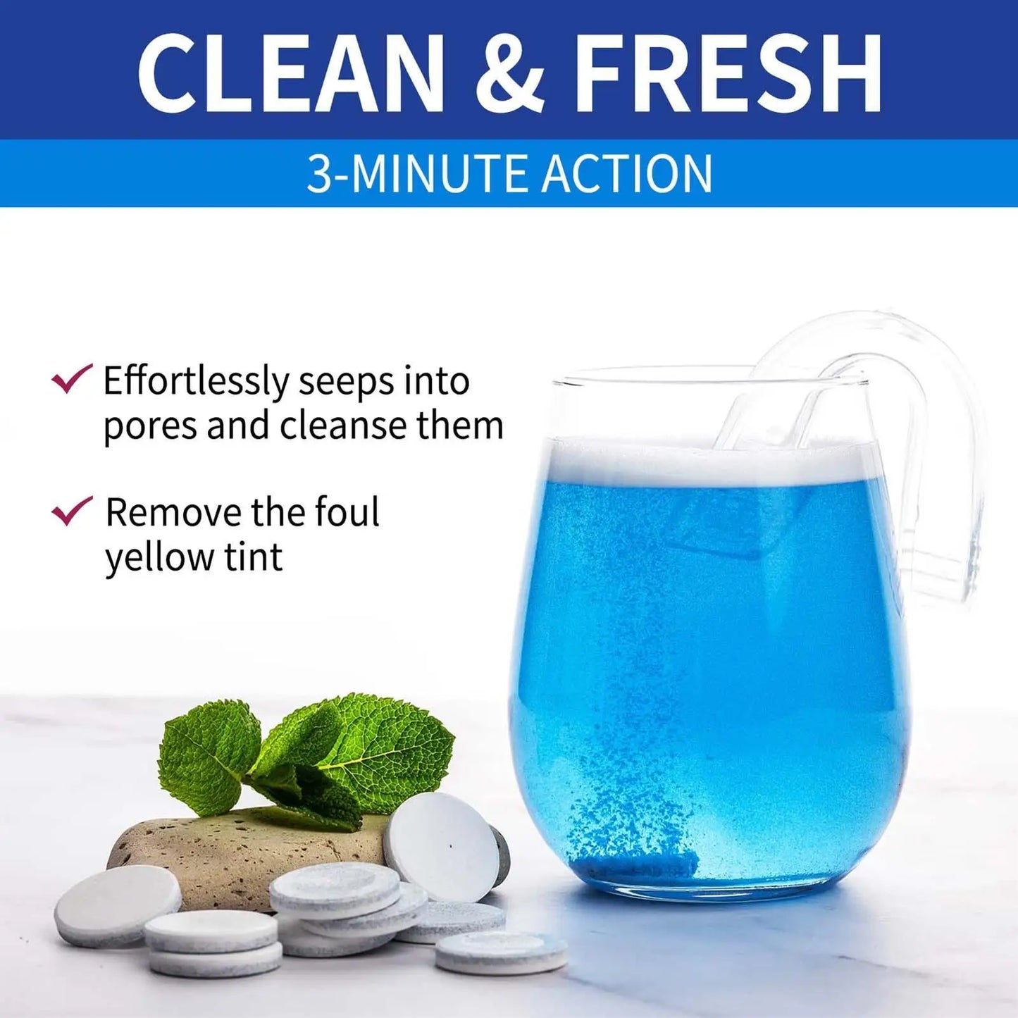 100PCS False Tooth Cleaning Tablets Denture Cleaning Tablets Removes Odor Orals Cleaning Retainer Cleaner Fresh Breath