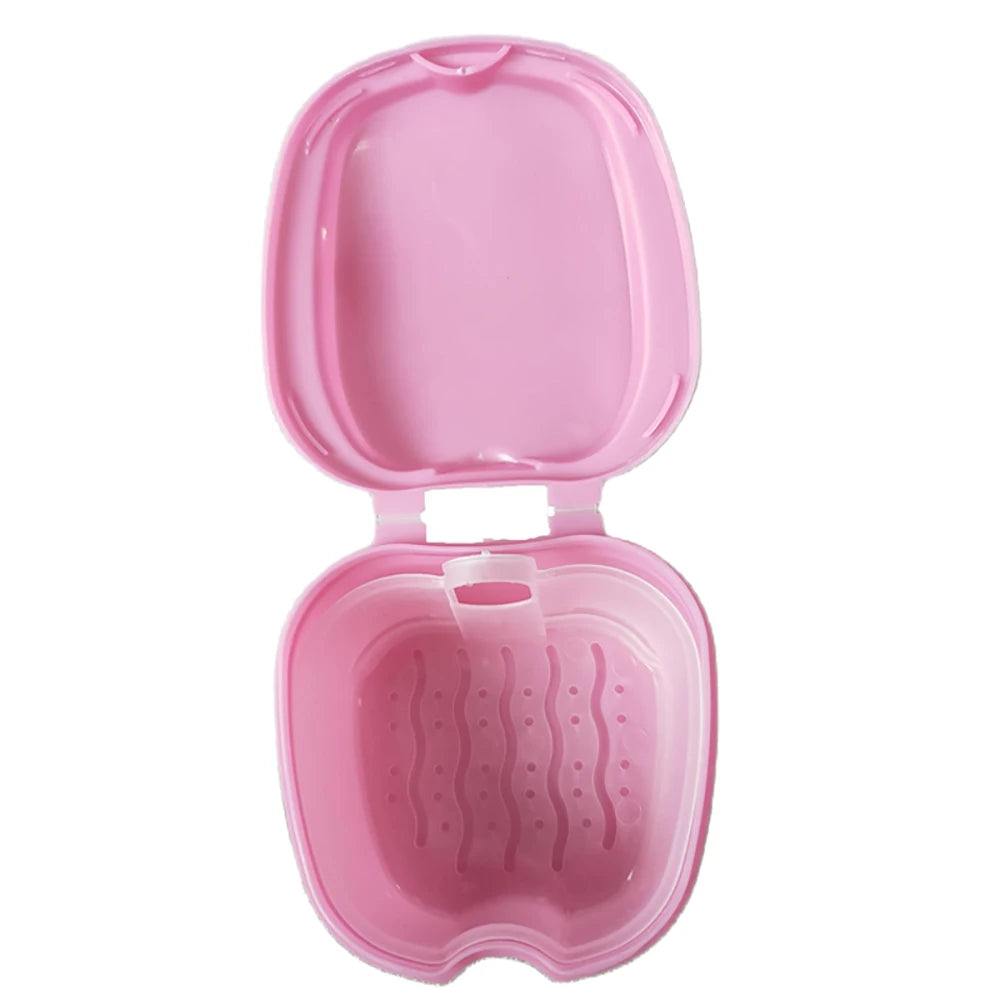 Denture Bath Box Organizer Dental False Teeth Storage Box with Hanging Net Container Cleaning Teeth Cases Artificial Tooth Boxes